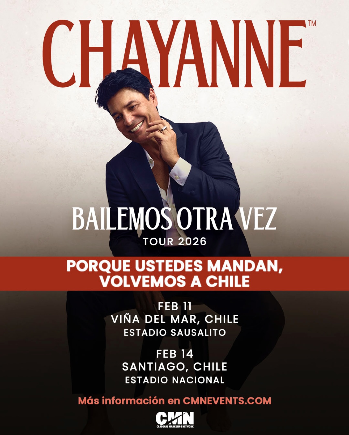 Chayanne Bailemos Otra Vez Tour Poster 2025-2026
